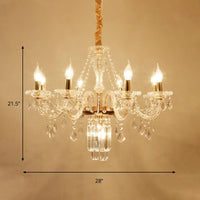 Bell/Candle Crystal Chandelier Light Vintage 8 Lights Gold - Rebooters
