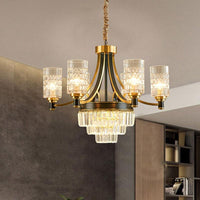 6 Bulbs Ceiling Pendant Retro Living Room Chandelier in Gold - Rebooters