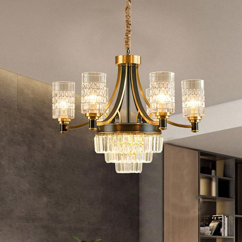 6 Bulbs Ceiling Pendant Retro Living Room Chandelier in Gold - Rebooters