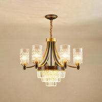 6 Bulbs Ceiling Pendant Retro Living Room Chandelier in Gold - Rebooters