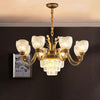 Curvy Arm Living Room Chandelier Classic Clear Prismatic Glass 8-Light Gold Pendant - Rebooters