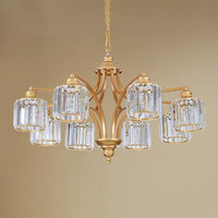 8 Heads K9 Crystal Hanging Lamp Traditionalism Gold Chandelier - Rebooters