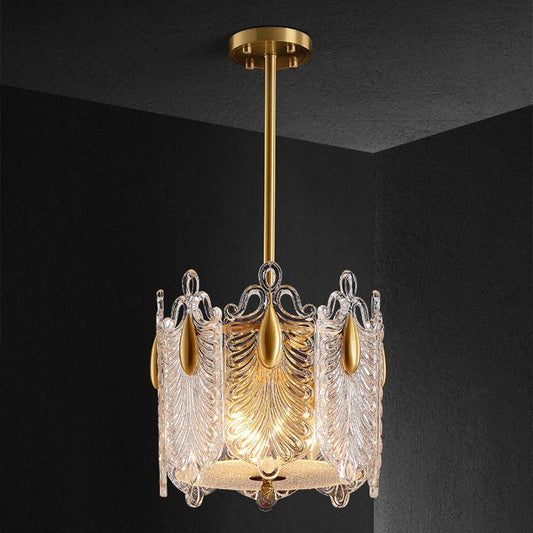 4 Lights Pendant Chandelier Traditional Round K9 Crystal Light Gold - Rebooters