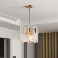 4 Lights Pendant Chandelier Traditional Round K9 Crystal Light Gold - Rebooters