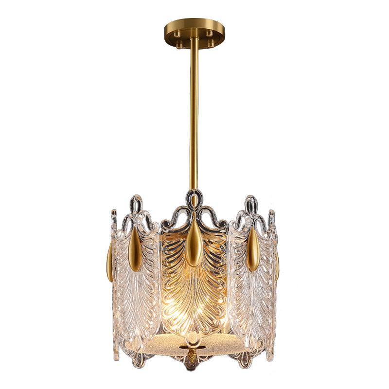 4 Lights Pendant Chandelier Traditional Round K9 Crystal Light Gold - Rebooters