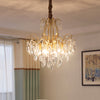 Faceted Crystal Waterfall Pendant Traditionalism 7-Bulb Chandelier in Gold - Rebooters