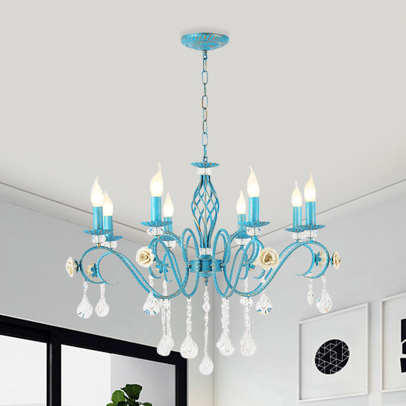 Iron Scroll Arm Candelabrum Chandelier Pastoral 3 Bulb - Rebooters