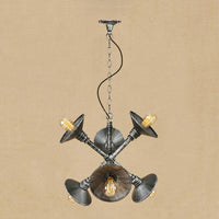 Aged Silver 6 Lights Pendant Lighting Antique Style Chandelier - Rebooters