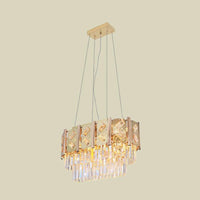 Beveled Crystal Prisms Tiered Hanging Lighting Modern 10 Lights Ceiling Chandelier in Gold - Rebooters