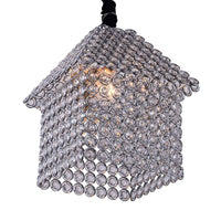 House Shaped Hanging Light Kit Modern Crystal Encrusted Chandelier - Rebooters