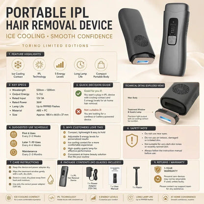 IPL Hair Removal Device for Women Cooling Torino Limited Editions