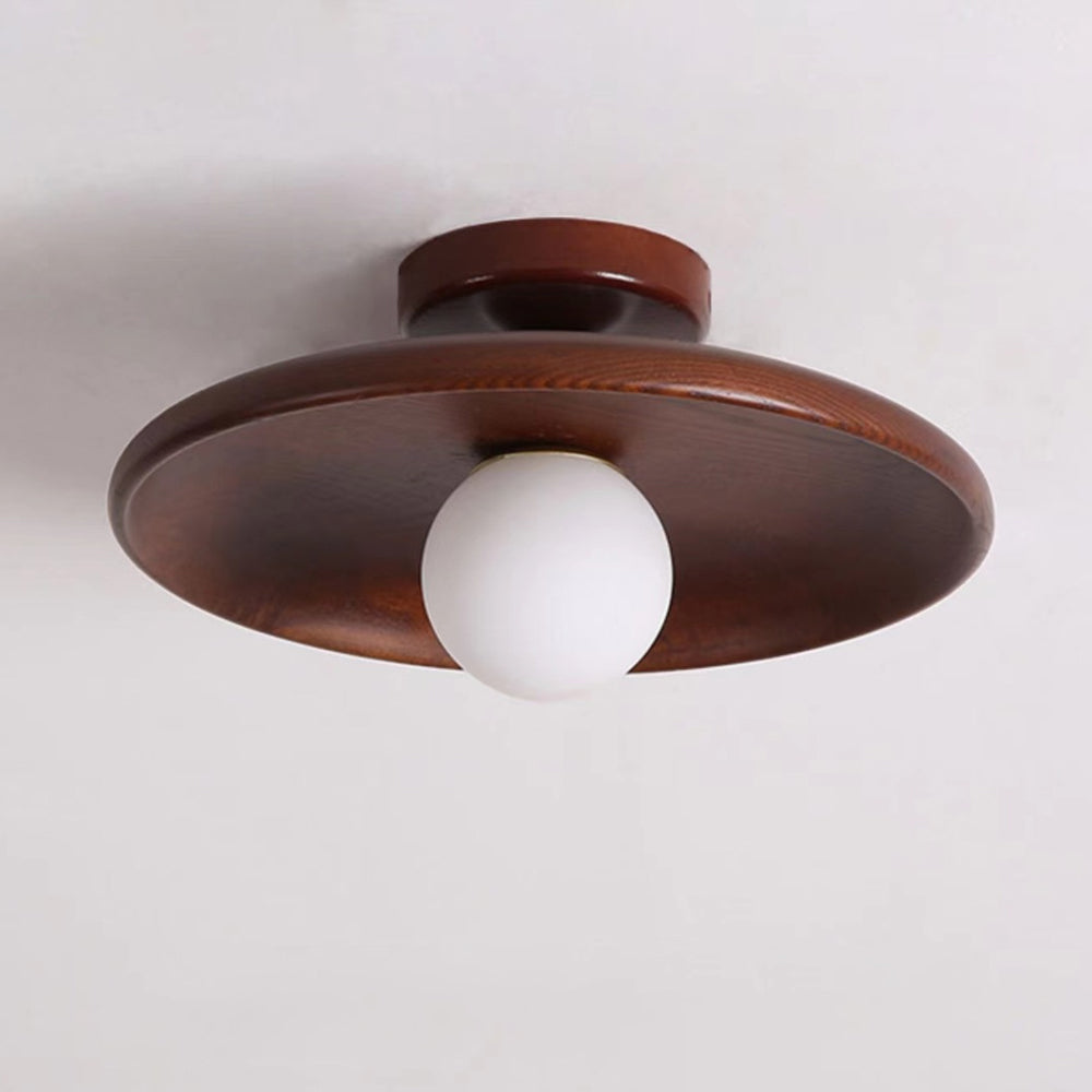 Japanese Aisle Flush Mount Wooden Ceiling Light Fixture - Rebooters