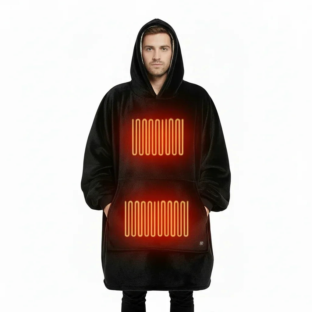 Rebooters Heated Wearable Blanket Hoodie, Sherpa Lined