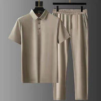 Men's Polo Shirt and Trousers Set for Effortless Casual Style Rebooters mens 2 piece set