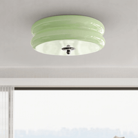 White Round Vintage Porch Ceiling Light Fixture for Elegance - Rebooters