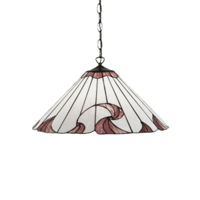 1 Bulb Ceiling Pendant Light Tiffany-Style Cone Red Glass | Rebooters - Rebooters