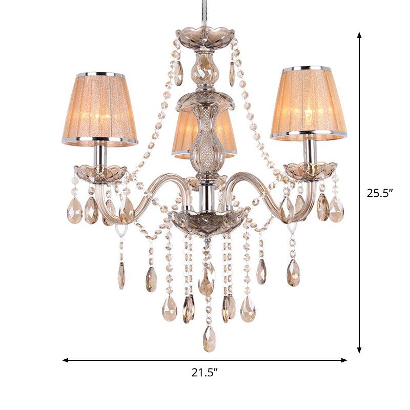 3-Head Ceiling Chandelier Modernism Umber Crystal Light - Rebooters