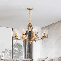 8 Heads Candle-Style Ceiling Chandelier Gold Finish Light - Rebooters
