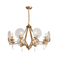8 Heads Candle-Style Ceiling Chandelier Gold Finish Light - Rebooters