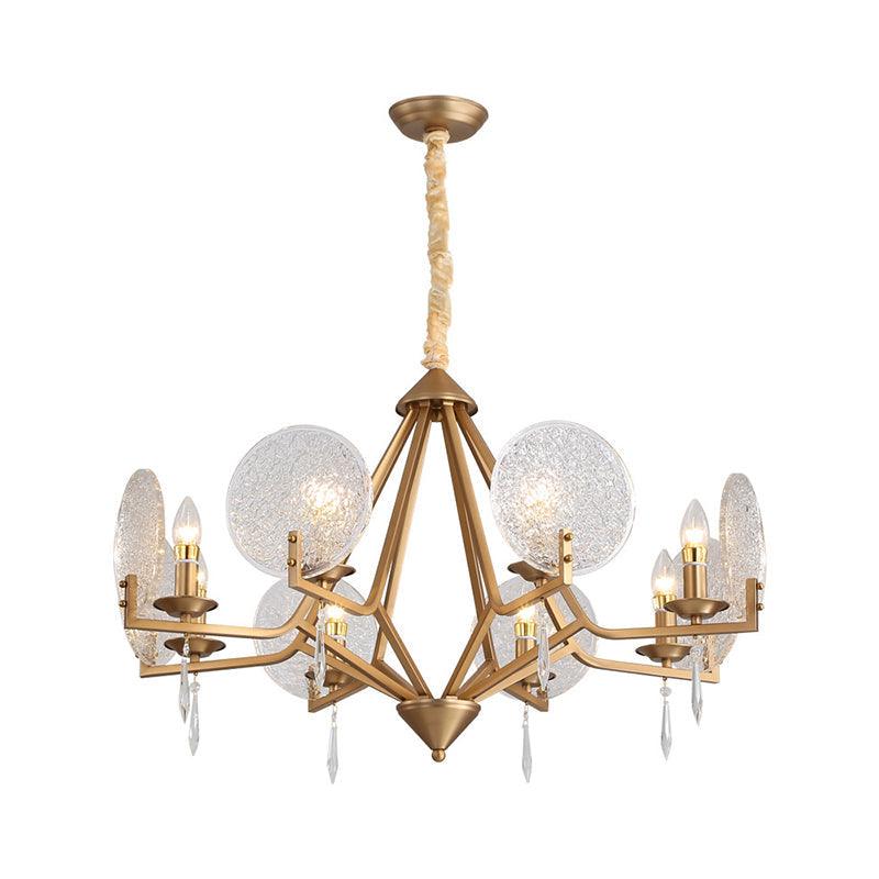 8 Heads Candle-Style Ceiling Chandelier Gold Finish Light - Rebooters
