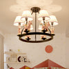 Pink Unicorn Pendulum Light with Black Ring Design 6 Heads Chandelier - Rebooters