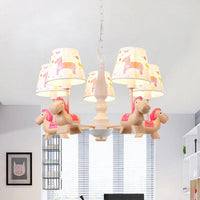 Barrel Hanging Chandelier Cartoon Fabric 5-Head Light Kit - Rebooters