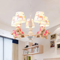 Barrel Hanging Chandelier Cartoon Fabric 5-Head Light Kit - Rebooters