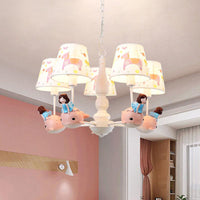 Barrel Hanging Chandelier Cartoon Fabric 5-Head Light Kit - Rebooters