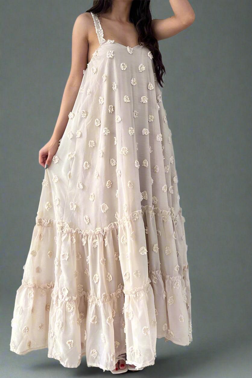 Daisy Loose-Fit Maxi Dress with Floral Décor and Flow Rebooters Maxi Women's Dresses