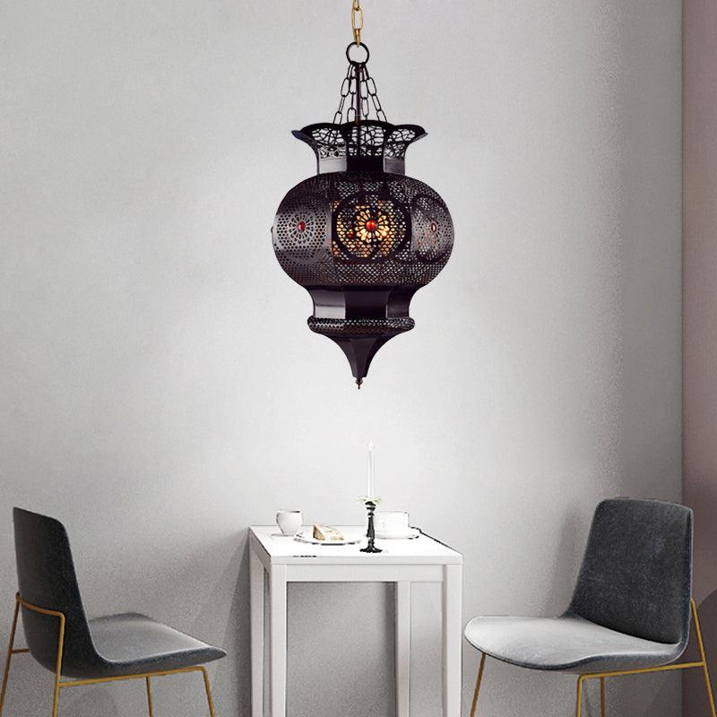 Black 3-Head Chandelier Lighting Arab Metal Vase Ceiling Lamp - Rebooters