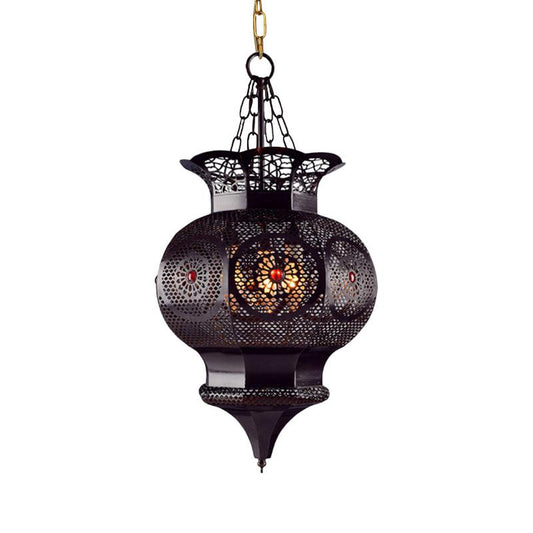 Black 3-Head Chandelier Lighting Arab Metal Vase Ceiling Lamp - Rebooters