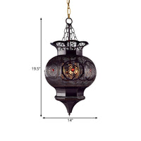 Black 3-Head Chandelier Lighting Arab Metal Vase Ceiling Lamp - Rebooters