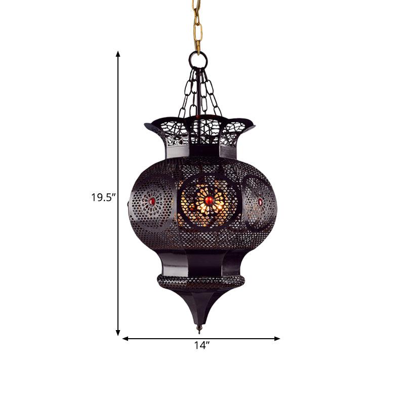 Black 3-Head Chandelier Lighting Arab Metal Vase Ceiling Lamp - Rebooters