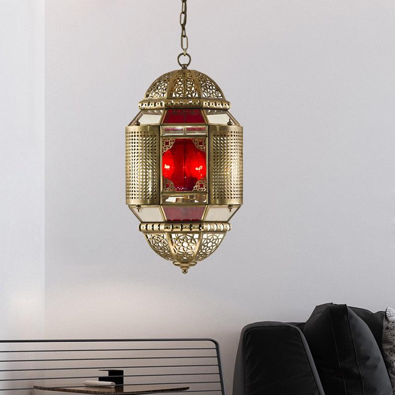 Brass Lantern Ceiling Pendant Southeast Asia Metal 3 Lights Chandelier - Rebooters