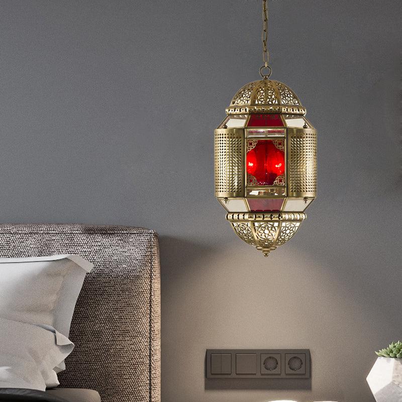 Brass Lantern Ceiling Pendant Southeast Asia Metal 3 Lights Chandelier - Rebooters