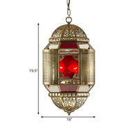 Brass Lantern Ceiling Pendant Southeast Asia Metal 3 Lights Chandelier - Rebooters