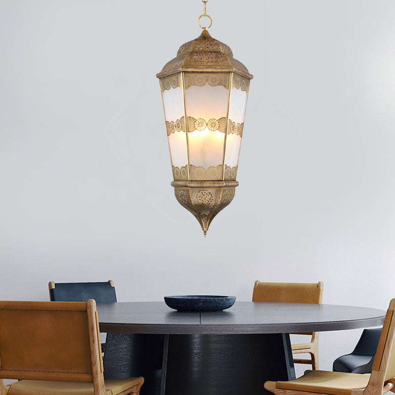 Metal Lantern Chandelier Southeast Asia 3 Bulbs Pendant - Rebooters