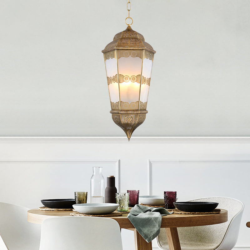 Metal Lantern Chandelier Southeast Asia 3 Bulbs Pendant - Rebooters