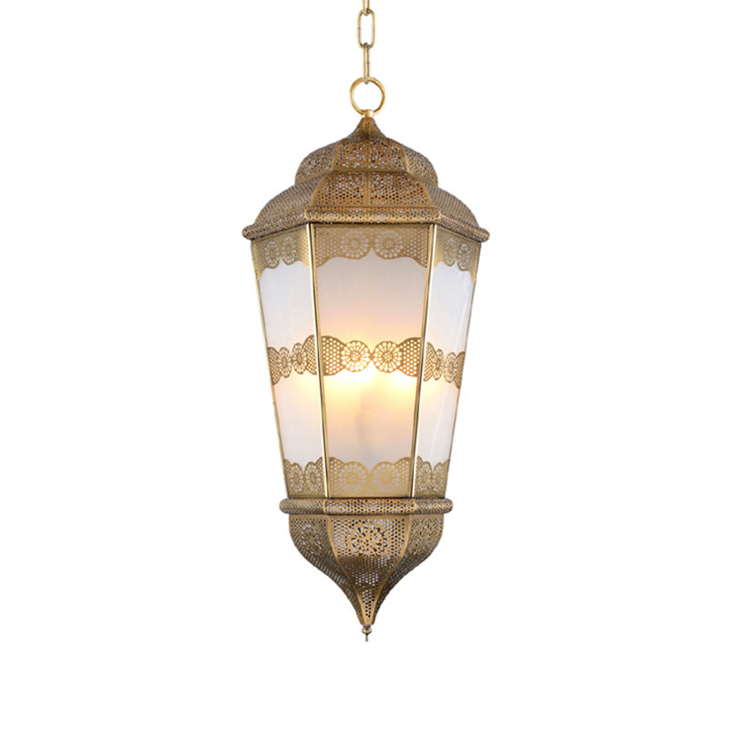 Metal Lantern Chandelier Southeast Asia 3 Bulbs Pendant - Rebooters