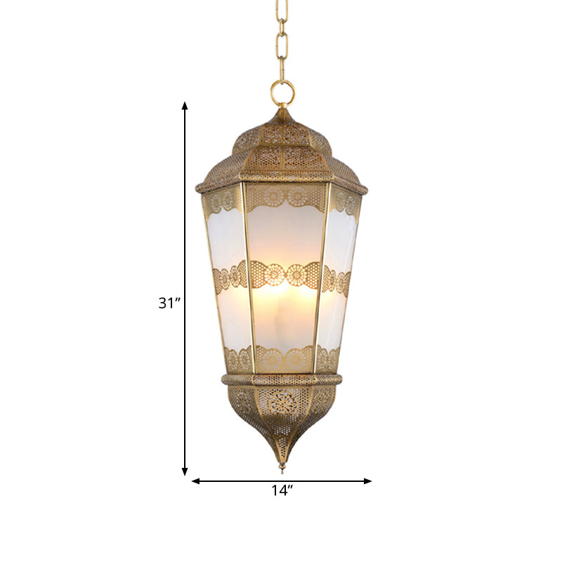 Metal Lantern Chandelier Southeast Asia 3 Bulbs Pendant - Rebooters