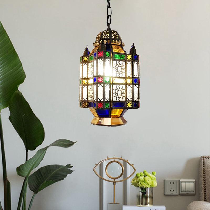 Frosted Glass Brass Chandelier Lantern 3 Heads Art Deco Pendant Light - Rebooters