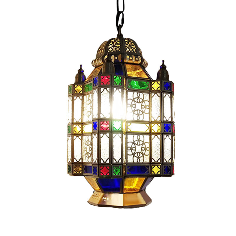 Frosted Glass Brass Chandelier Lantern 3 Heads Art Deco Pendant Light - Rebooters