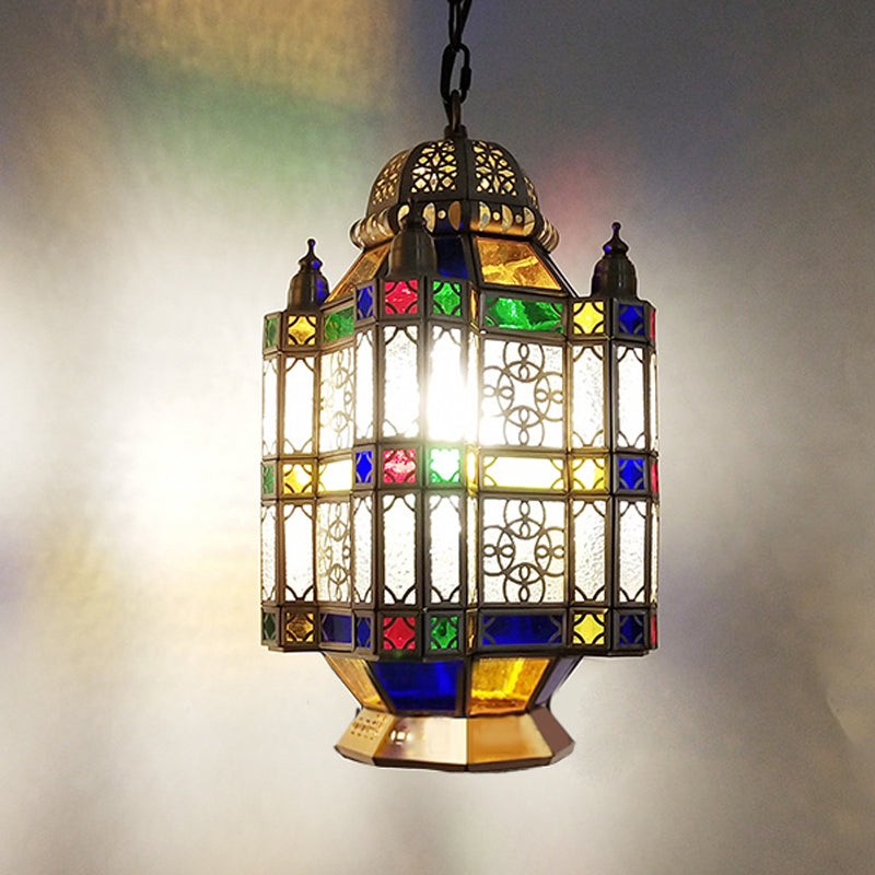 Frosted Glass Brass Chandelier Lantern 3 Heads Art Deco Pendant Light - Rebooters