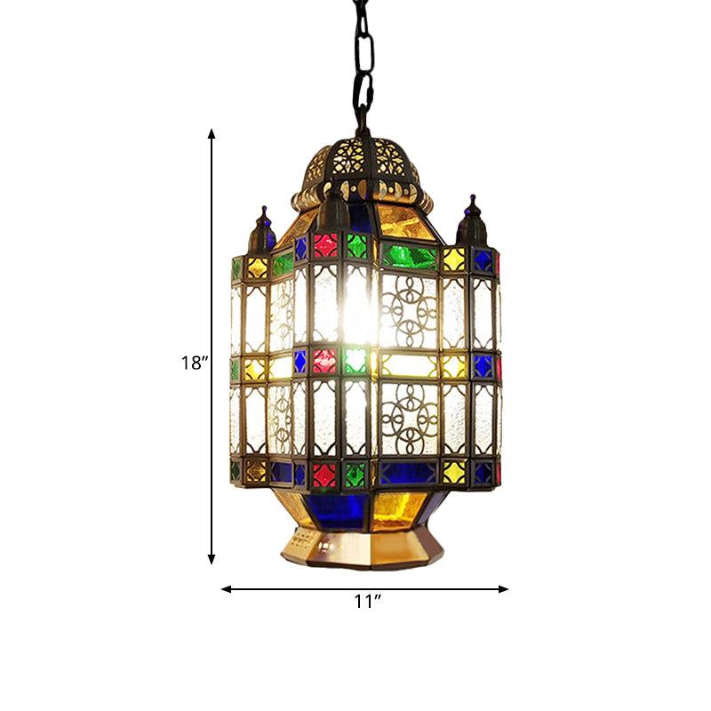 Frosted Glass Brass Chandelier Lantern 3 Heads Art Deco Pendant Light - Rebooters