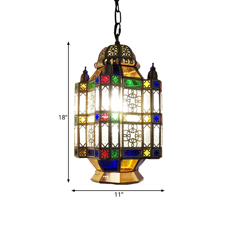 Frosted Glass Brass Chandelier Lantern 3 Heads Art Deco Pendant Light - Rebooters
