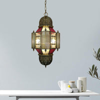 Arabian Lantern Pendant Lighting 3 Heads Metal Chandelier - Rebooters