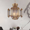 Classic Lantern Pendant Light 4-Head Frosted Glass Chandelier - Rebooters