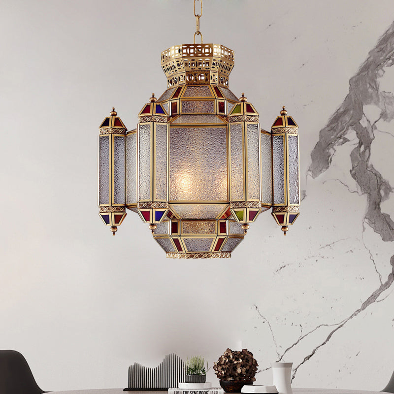 Classic Lantern Pendant Light 4-Head Frosted Glass Chandelier - Rebooters