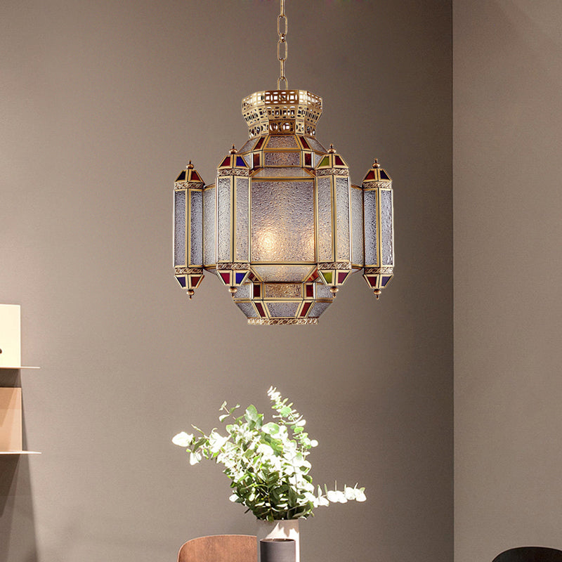 Classic Lantern Pendant Light 4-Head Frosted Glass Chandelier - Rebooters