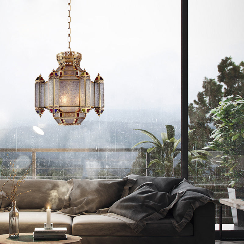 Classic Lantern Pendant Light 4-Head Frosted Glass Chandelier - Rebooters